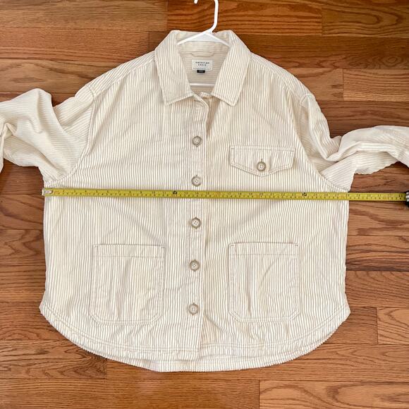 American Eagle Corduroy Shacket Womens XXL Cream Button Up Normcore Casual Cozy - Picture 8 of 11